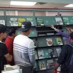 students looking at the magazine section